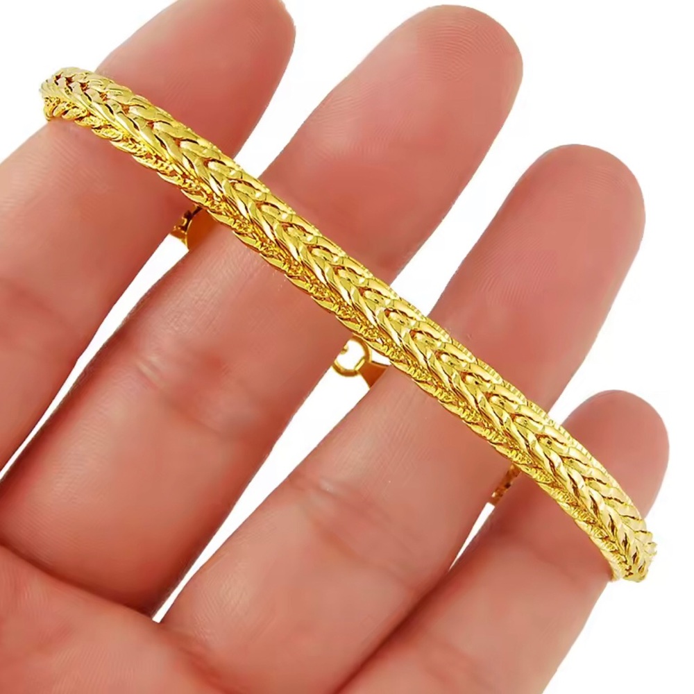 Classic Gold Braided Bangle Bracelet